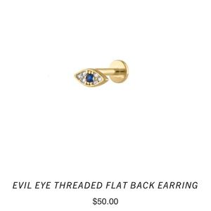 Maison Miru EVIL EYE THREADED FLAT BACK EARRING